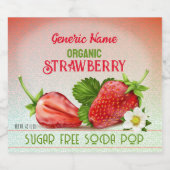 Erdbeere Fruchtgetränke Bierflaschenetikett (Einzelnes Label)