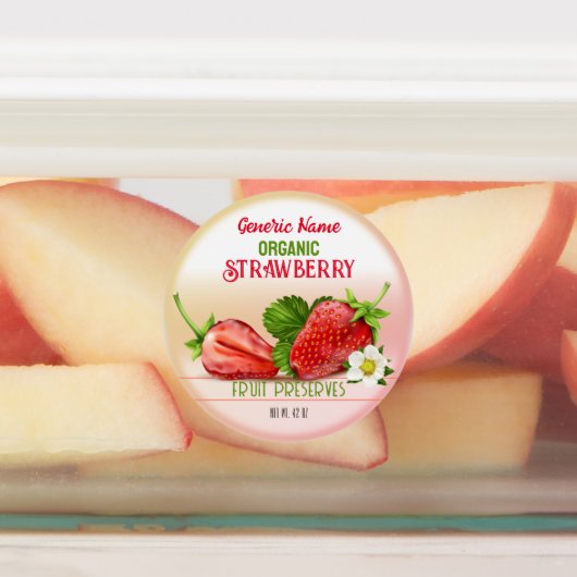 Erdbeere Fruchtkonservierung Etiketten (Befestigt)