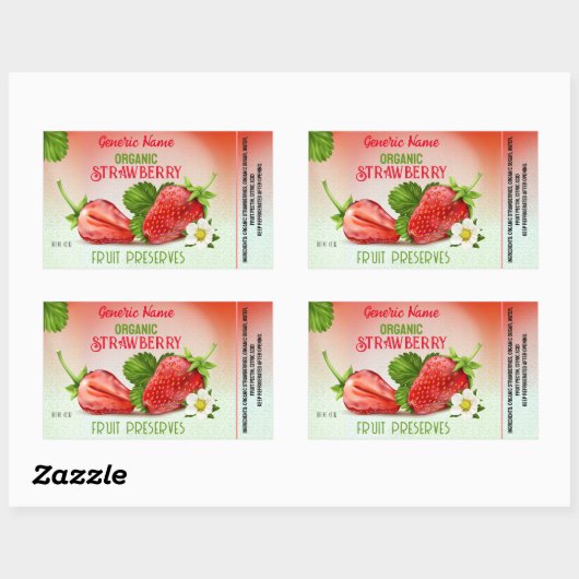 Erdbeere Fruchtkonservierung Rechteckiger Aufkleber (Blatt)