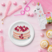 Erdbeere Fruchtkuchen und Daisy-Blume Pappteller (Party)