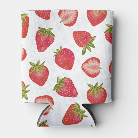 Erdbeere Fruchtmuster Dosenkühler (Vorderseite)