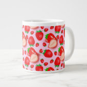 Erdbeere Fruchtmuster Jumbo-Tasse (Vorderseite Rechts)