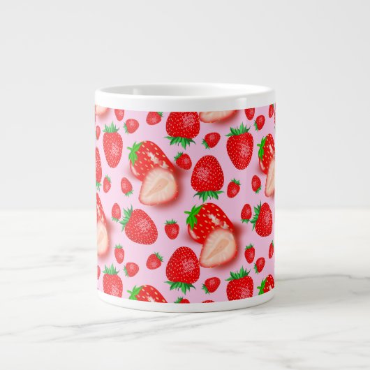 Erdbeere Fruchtmuster Jumbo-Tasse (Vorderseite)