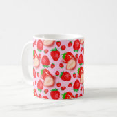 Erdbeere Fruchtmuster Kaffeetasse (Vorderseite Links)