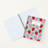 Erdbeere Fruchtmuster Personalisiertes Graph Paper Notizblock (Innenseite)