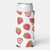 Erdbeere Fruchtmuster Selters Dosenkühler (Seltzer Vorderseite)