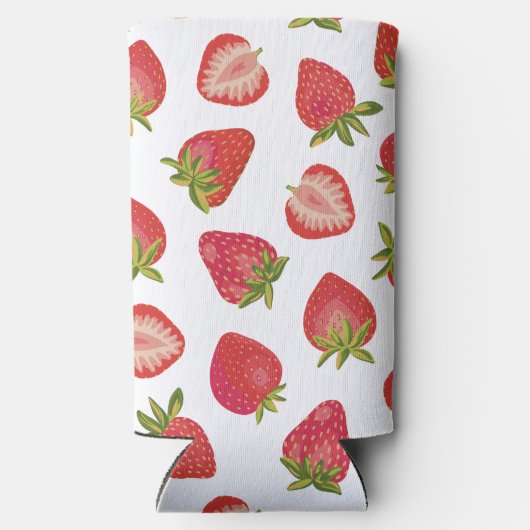 Erdbeere Fruchtmuster Selters Dosenkühler (Rückseite)