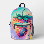 Erdbeere Fruit-Themed Bedruckter Rucksack (Vorderseite)