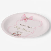 Erdbeere, Gänse, Rahmen-Kinderdusche Pappteller (Schrägansicht)