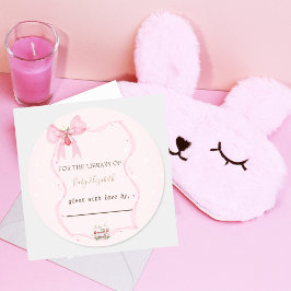 Erdbeere, Gänse, Rahmen Polka Dots Babydusche Runder Aufkleber