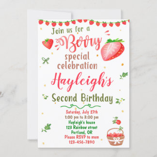 Erdbeere Geburtstagseinladung Berry Swery Party Einladung