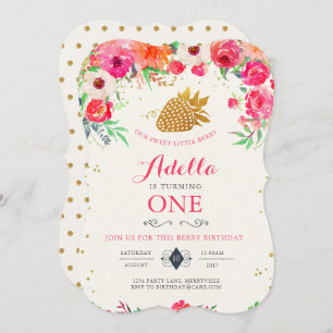 Erdbeere Geburtstagseinladung Einladung