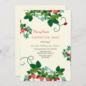 Erdbeere Geburtstagseinladungen Einladung (Vorne/Hinten)