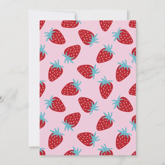 Erdbeere Geburtstagstorte Einladung (Rückseite)