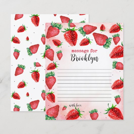 Erdbeere Geburtstagszeit Kapsel Hinweis (Vorne/Hinten)