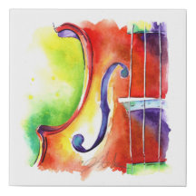 Erdbeere Geige - Orchester-Leinwand