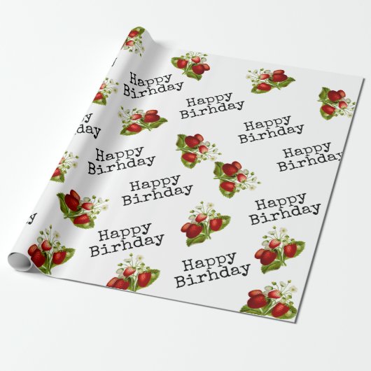 Erdbeere Geschenkpapier (Ungerollt)
