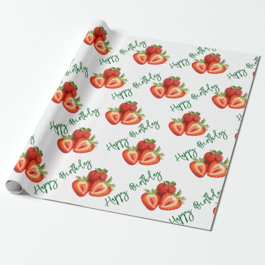 Erdbeere Geschenkpapier (Ungerollt)