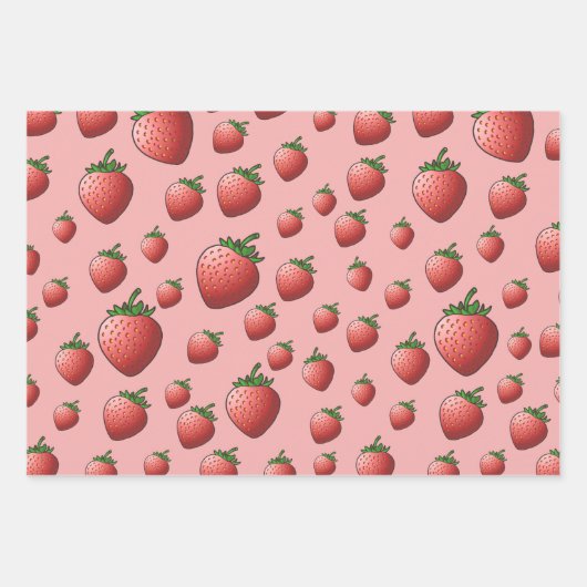 Erdbeere Geschenkpapier Set (Vorderseite 2)
