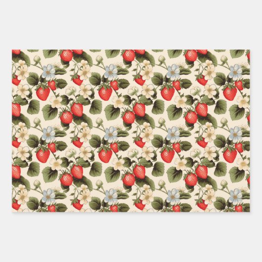 Erdbeere Geschenkpapier Set (Vorderseite 3)