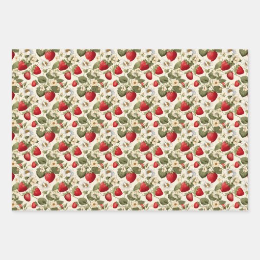 Erdbeere Geschenkpapier Set (Vorderseite 2)