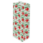 Erdbeere Geschenktüte Für Weinflaschen (Vorderseite Schrägansicht)