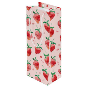 Erdbeere Geschenktüte Für Weinflaschen