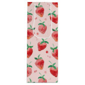 Erdbeere Geschenktüte Für Weinflaschen (Vorderseite)