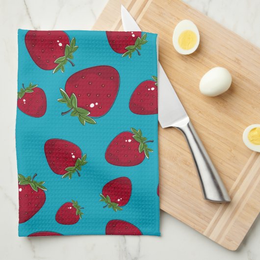 Erdbeere Geschirrtuch (Viertel Falte)