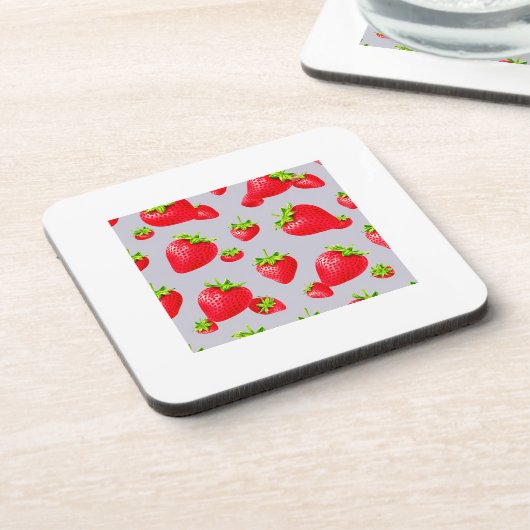 Erdbeere Getränkeuntersetzer (Linke Seite)
