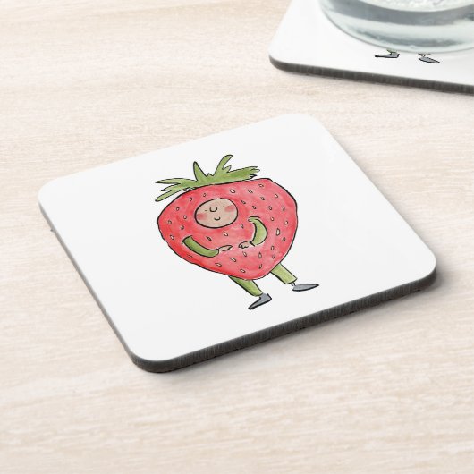 Erdbeere Getränkeuntersetzer (Linke Seite)