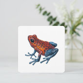 Erdbeere Giftdarmfrosch Feiertagskarte (Stehend Vorderseite)