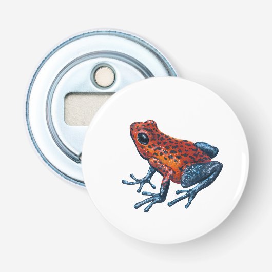 Erdbeere Giftdarmfrosch Flaschenöffner (Vorderseite)