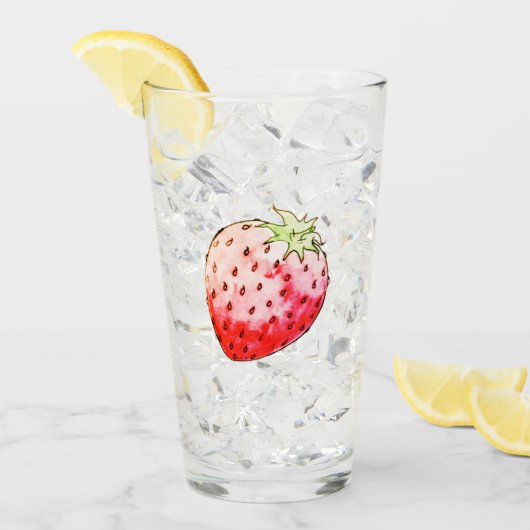 Erdbeere Glas (Vorderseite Ice)