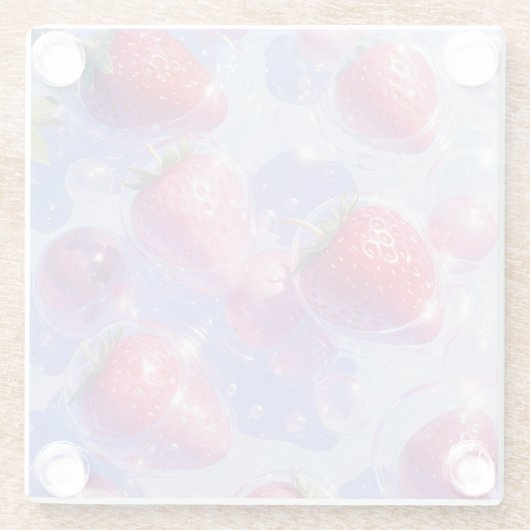 Erdbeere Glasuntersetzer (Rückseite)