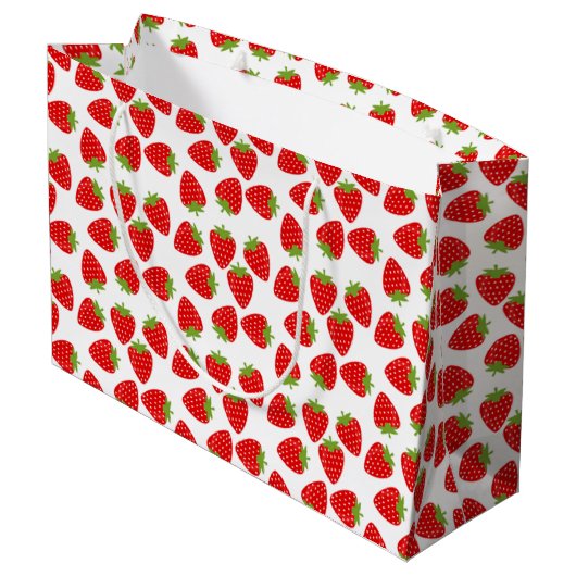 Erdbeere Große Geschenktüte (Rückseite Schrägansicht)