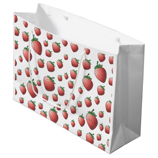 Erdbeere Große Geschenktüte (Vorderseite Schrägansicht)