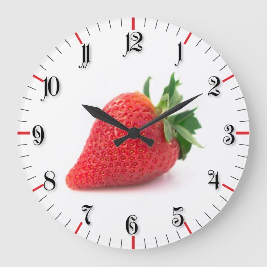 Erdbeere Große Wanduhr (Vorderseite)