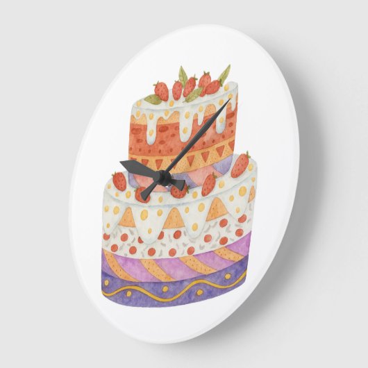 Erdbeere Große Wanduhr (Winkel)