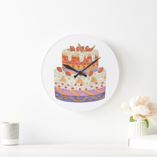 Erdbeere Große Wanduhr (Zuhause)