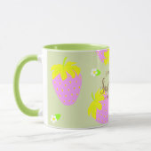 Erdbeere Grünrosa Tasse (Links)