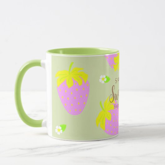 Erdbeere Grünrosa Tasse (Links)