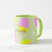 Erdbeere Grünrosa Tasse (VorderseiteRechts)