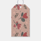 Erdbeere Herz Blume, Grüne Geschenkanhänger (Vorderseite)