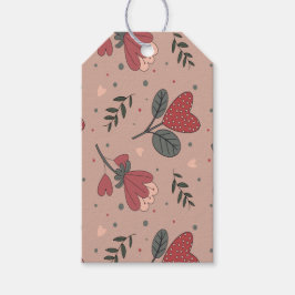 Erdbeere Herz Blume, Grüne Geschenkanhänger