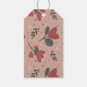 Erdbeere Herz Blume, Grüne Geschenkanhänger (Rückseite)