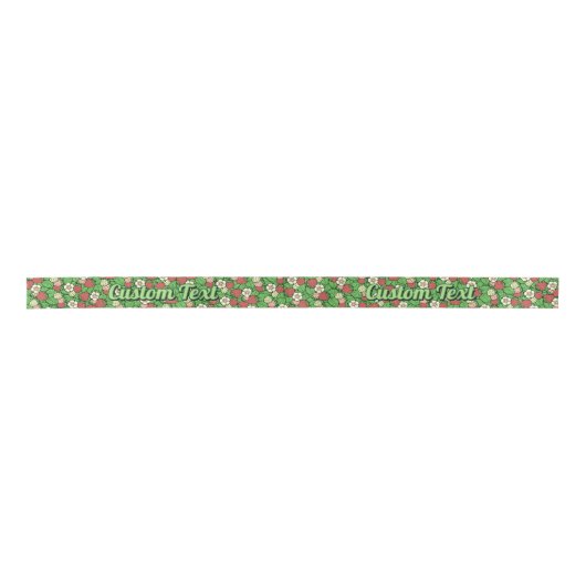Erdbeere Hintergrund Muster Satin Ribbon Satinband (Vorderseite)