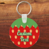 Erdbeere Hintergrund Muster Schlüsselanhänger (Vorderseite)