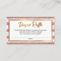 Erdbeere Ice Confetti Windel Raffekarte