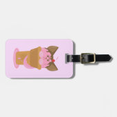 Erdbeere Ice Creme Cat Gepäckanhänger (Vorderseite horizontal)